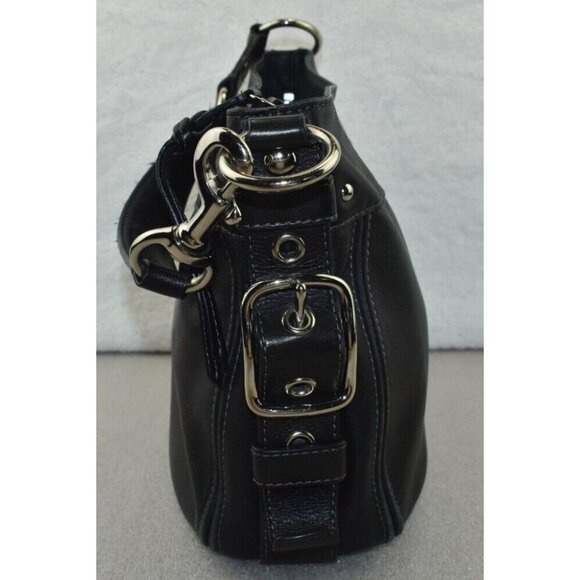 Coach Zoe Womens Black Leather Zipper Closure Hobo Shoulder Bag Purse - Picture 3 of 16